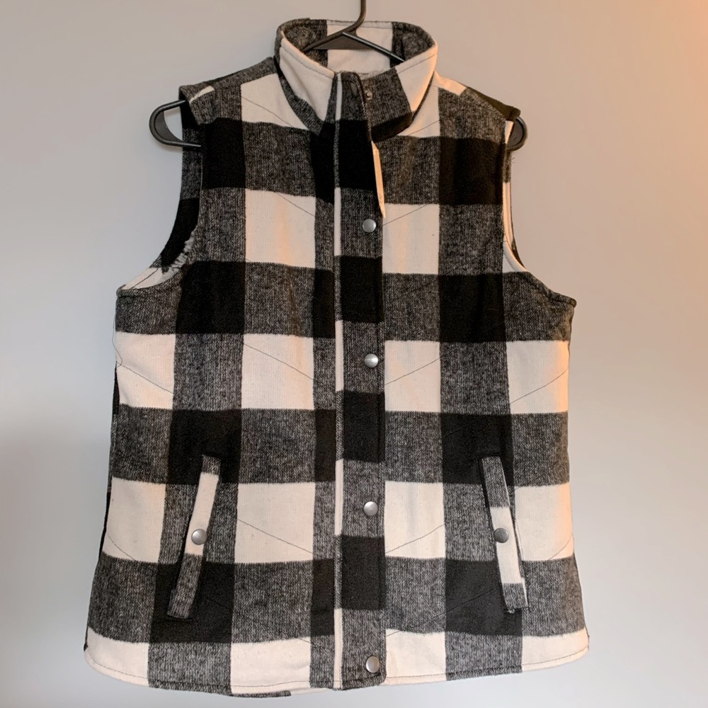 Buffalo Check fleece-lined vest